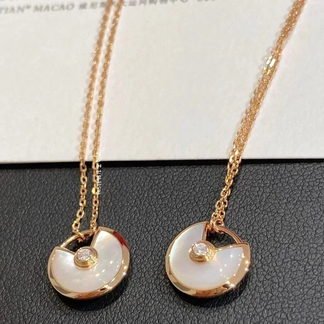 [LOXURA]AMULETTE ROSE GOLD MOP NECKLACE