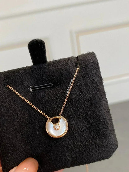 [LOXURA]AMULETTE ROSE GOLD MOP NECKLACE