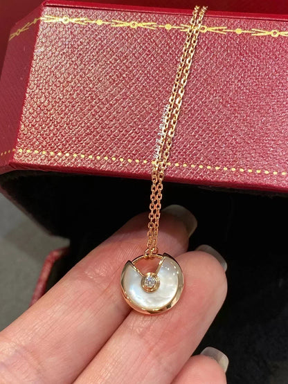 [LOXURA]AMULETTE ROSE GOLD MOP NECKLACE