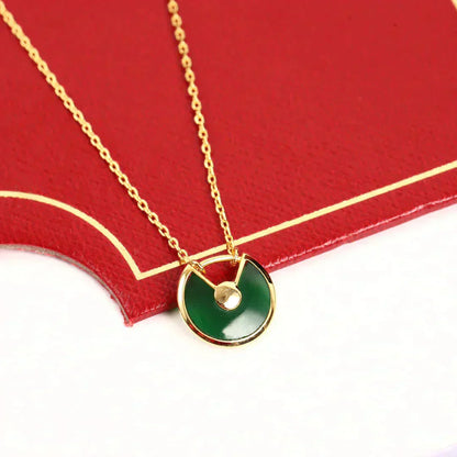 [LOXURA]AMULETTE GOLD MALACHITE NECKLACE