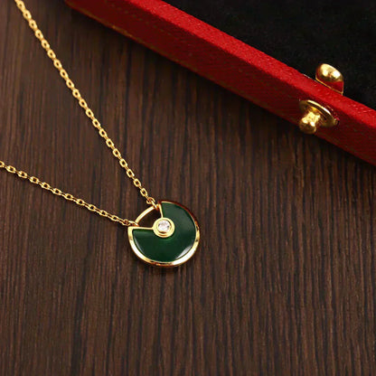 [LOXURA]AMULETTE GOLD MALACHITE NECKLACE