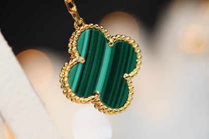 [LOXURA]CLOVER EARRINGS GOLD MALACHITE DIAMOND 3 MOTIF