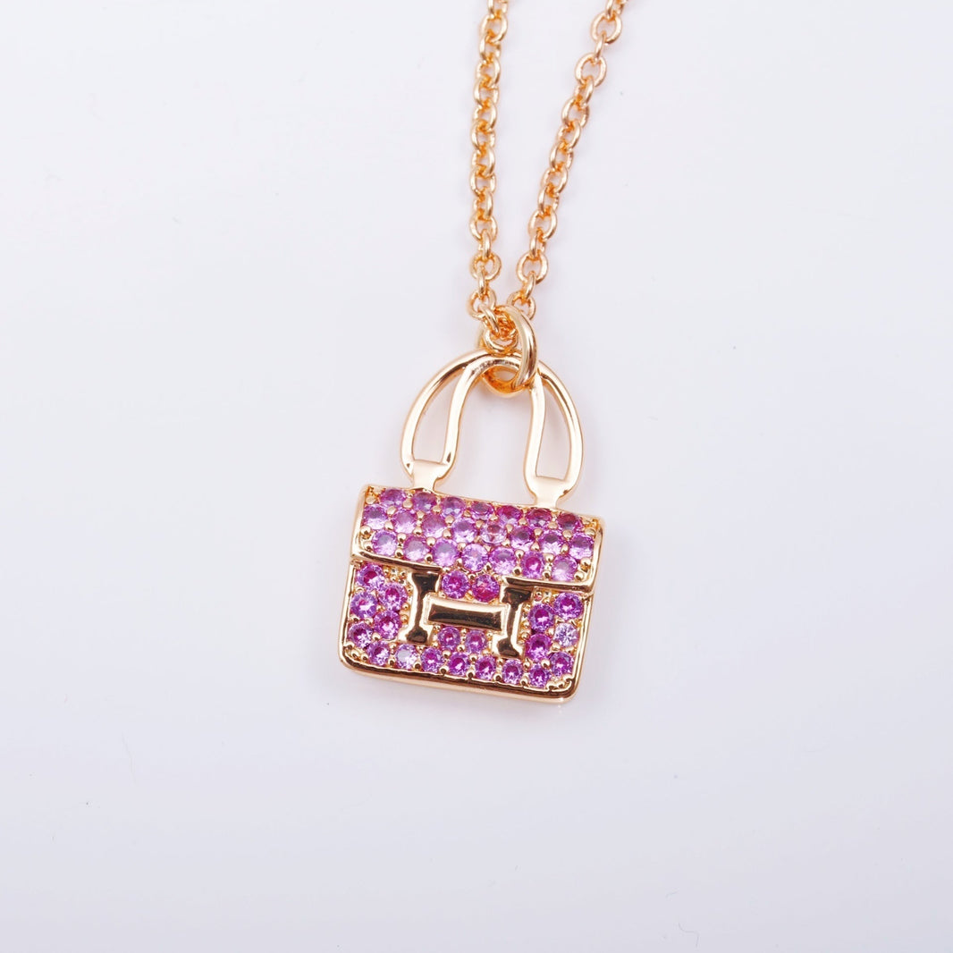 [LOXURA]CONSTANCE PEDANT PURPLE DIAMOND NECKLACE