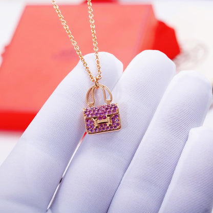 [LOXURA]CONSTANCE PEDANT PURPLE DIAMOND NECKLACE