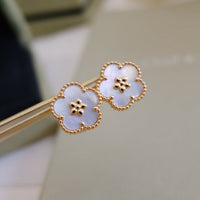 [LOXURA]LUCKY PINK GOLD WHITE MOP EARRINGS