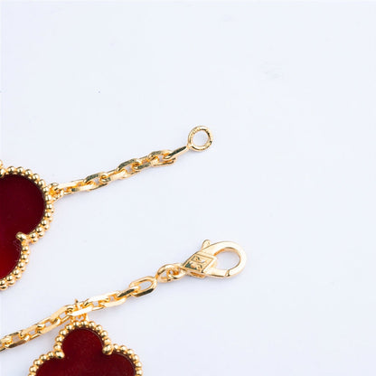[LOXURA]CLOVER BRACELET 5 MOTIFS CARNELIAN TIGER EYE