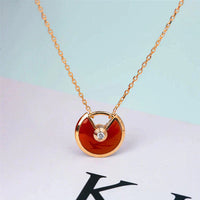 [LOXURA]AMULETTE GOLD CARNELIAN ONYX NECKLACE