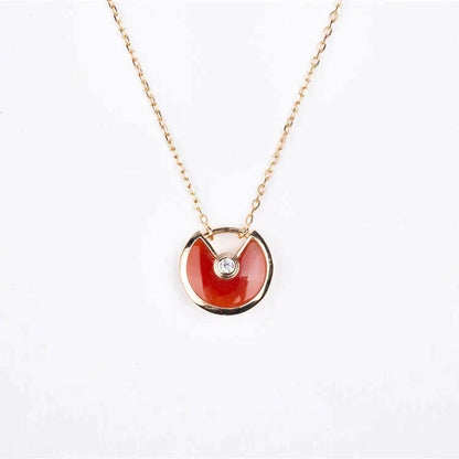 [LOXURA]AMULETTE GOLD CARNELIAN ONYX NECKLACE