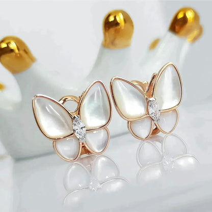 [LOXURA]BUTTERFLY MOP DIAMOND EARRINGS