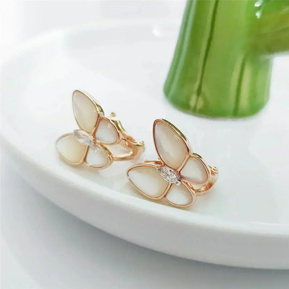 [LOXURA]BUTTERFLY MOP DIAMOND EARRINGS