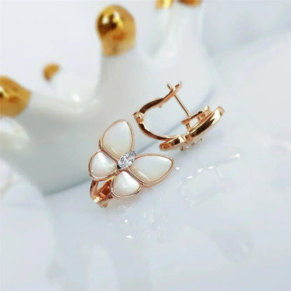 [LOXURA]BUTTERFLY MOP DIAMOND EARRINGS
