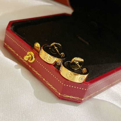 [LOXURA]LOVE EARRINGS 5.7MM 2 DIAMONDS