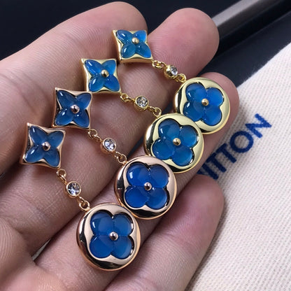 [LOXURA]STAR AND SUN AGATE DIAMOND EARRINGS