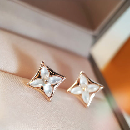 [LOXURA]STAR MOP PINK GOLD EARRINGS