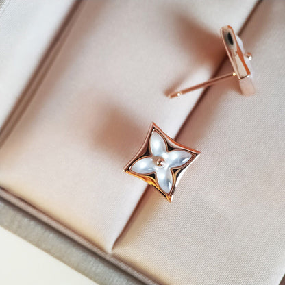 [LOXURA]STAR MOP PINK GOLD EARRINGS