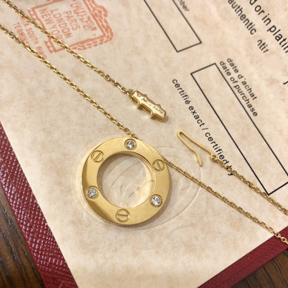 [LOXURA]LOVE NECKLACE 16MM 3 DIAMONDS