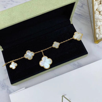 [LOXURA]MAGIC CLOVER MOP GOLD BRACELET 5 MOTIFS