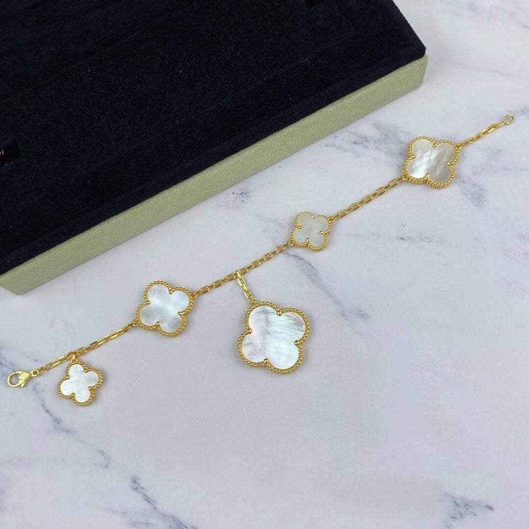 [LOXURA]MAGIC CLOVER MOP GOLD BRACELET 5 MOTIFS