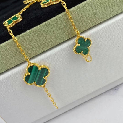 [LOXURA]MAGIC CLOVER MALACHITE GOLD BRACELET 5 MOTIFS