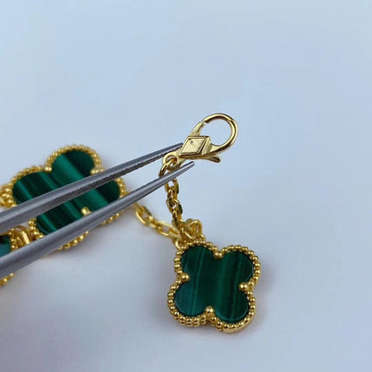 [LOXURA]MAGIC CLOVER MALACHITE GOLD BRACELET 5 MOTIFS