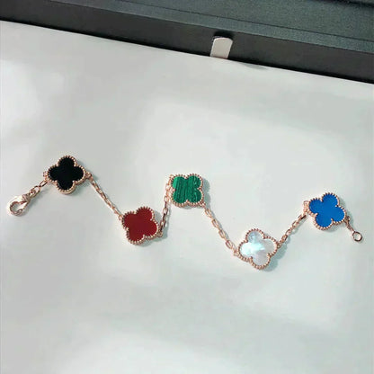 [LOXURA]CLOVER 5 MOTIFS MULTICOLOR BRACELET
