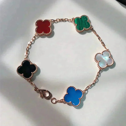 [LOXURA]CLOVER 5 MOTIFS MULTICOLOR BRACELET