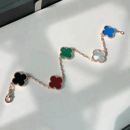 [LOXURA]CLOVER 5 MOTIFS MULTICOLOR BRACELET
