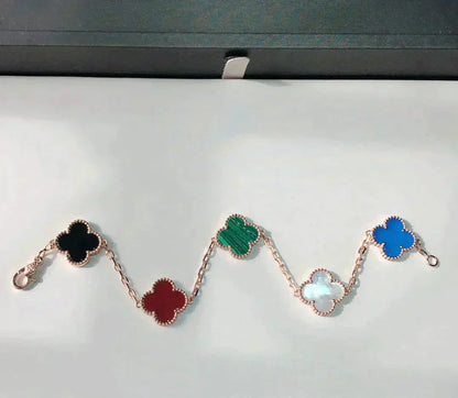 [LOXURA]CLOVER 5 MOTIFS MULTICOLOR BRACELET