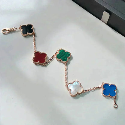 [LOXURA]CLOVER 5 MOTIFS MULTICOLOR BRACELET