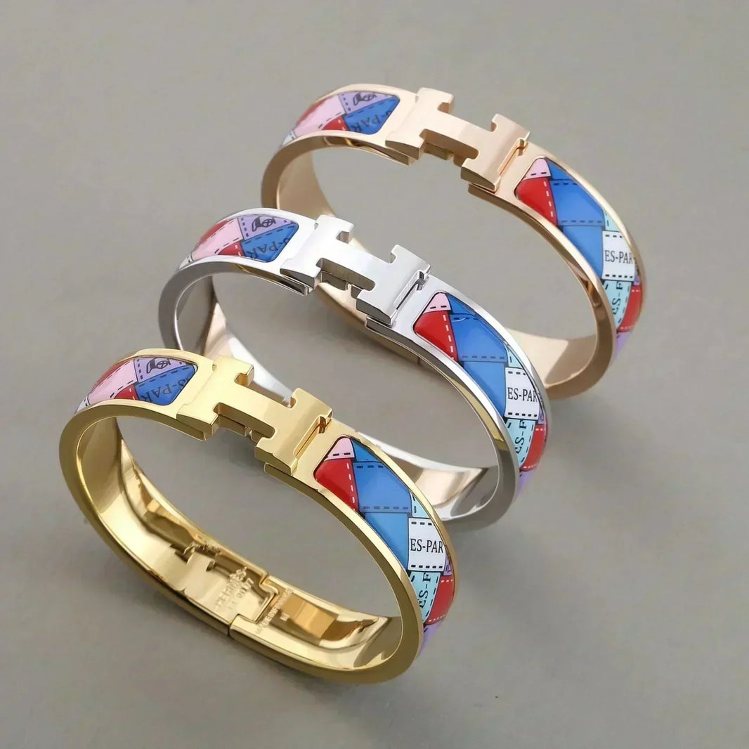 [LOXURA]H BRACELET DOTTED BORDER 12MM