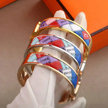 [LOXURA]H BRACELET DOTTED BORDER 12MM