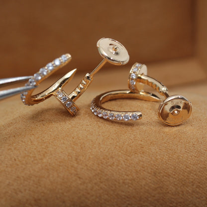 [LOXURA]JUSTE EARRINGS 12.75MM PINK GOLD DIAMOND