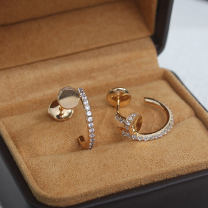 [LOXURA]JUSTE EARRINGS 12.75MM PINK GOLD DIAMOND