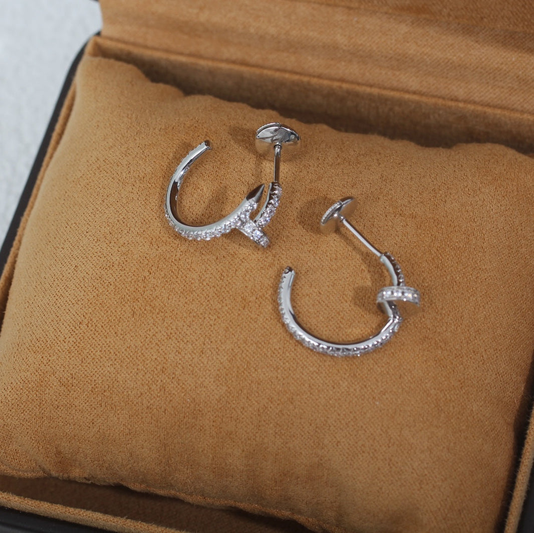 [LOXURA]JUSTE EARRINGS 12.75MM SILVER DIAMOND
