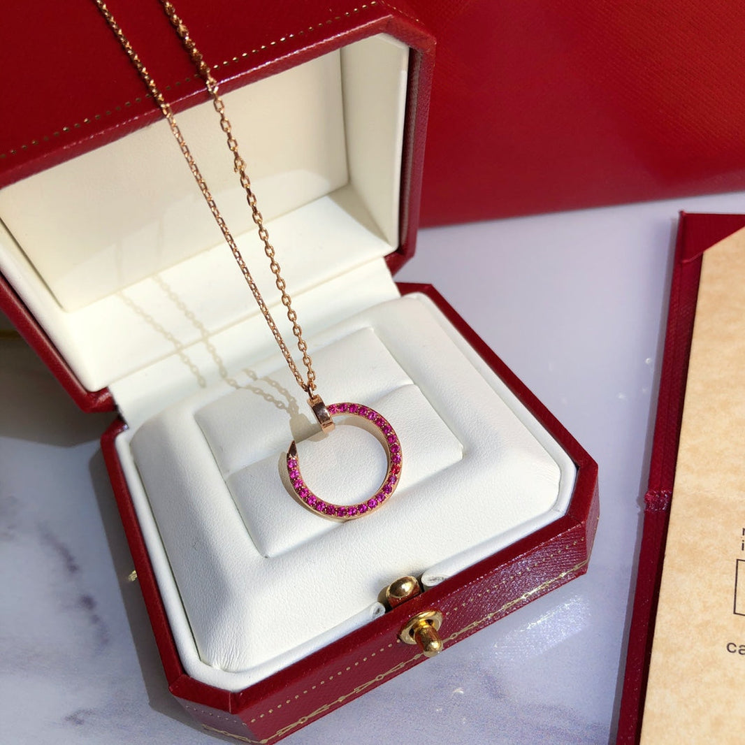 [LOXURA]JUSTE NECKLACE GOLD RED DIAMONDS