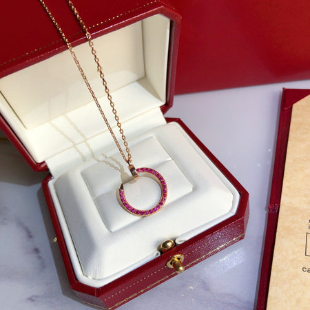 [LOXURA]JUSTE NECKLACE GOLD RED DIAMONDS