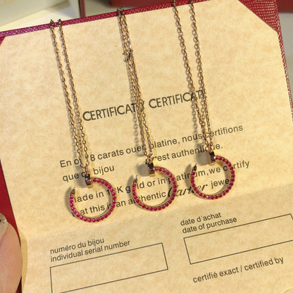 [LOXURA]JUSTE NECKLACE GOLD RED DIAMONDS