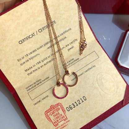 [LOXURA]JUSTE NECKLACE GOLD RED DIAMONDS