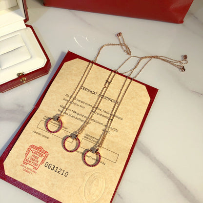 [LOXURA]JUSTE NECKLACE RED FULL DIAMONDS