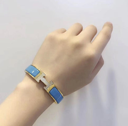 [LOXURA]H CLOUD BLUE BRACELET GOLD DIAMOND