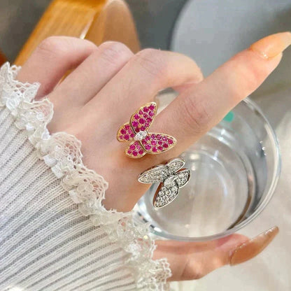 [LOXURA]TWIN BUTTERFLY DIAMOND RING