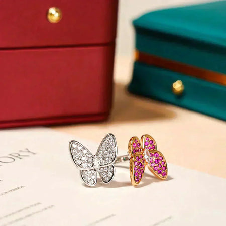 [LOXURA]TWIN BUTTERFLY DIAMOND RING