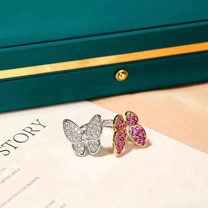 [LOXURA]TWIN BUTTERFLY DIAMOND RING
