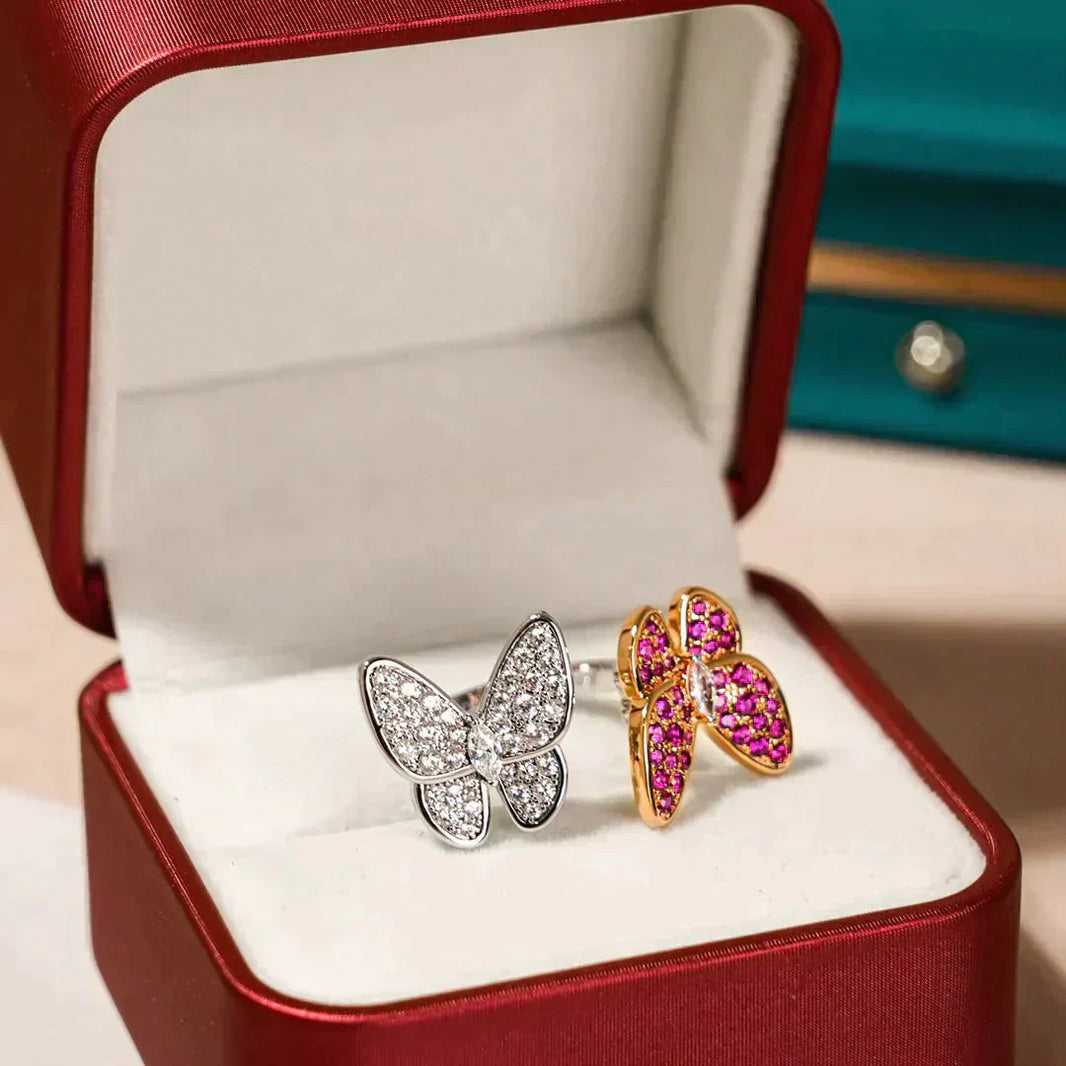 [LOXURA]TWIN BUTTERFLY DIAMOND RING
