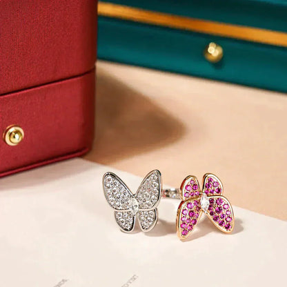 [LOXURA]TWIN BUTTERFLY DIAMOND RING