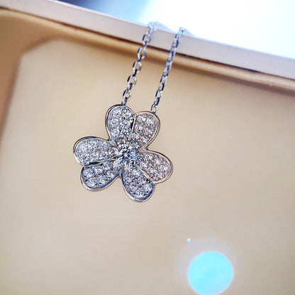 [LOXURA]CLOVER DIAMOND NECKLACE SILVER