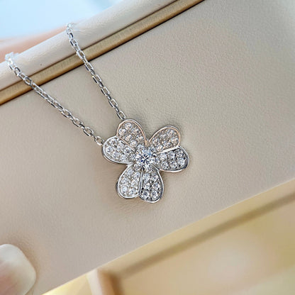 [LOXURA]CLOVER DIAMOND NECKLACE SILVER