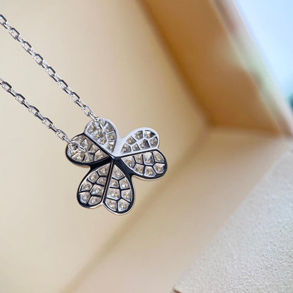 [LOXURA]CLOVER DIAMOND NECKLACE SILVER