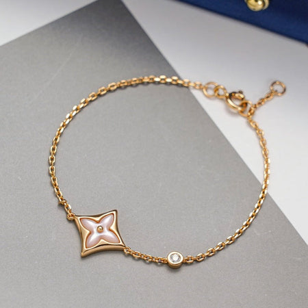 [LOXURA]STAR 1 DIAMOND PINK GOLD BRACELET