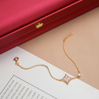 [LOXURA]STAR 1 DIAMOND PINK GOLD BRACELET